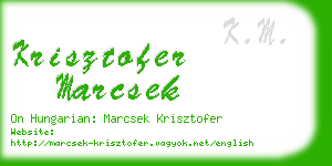 krisztofer marcsek business card